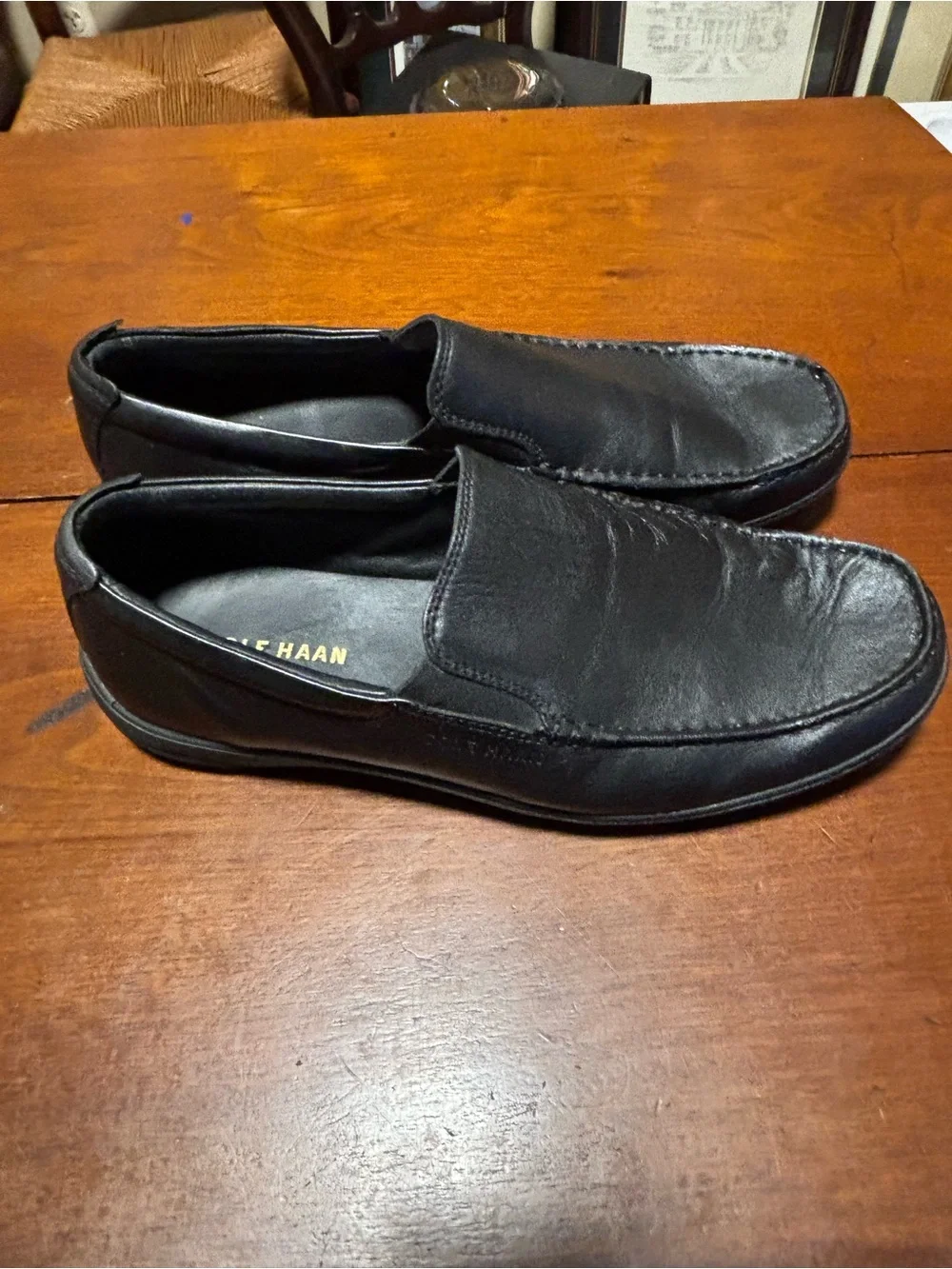 Cole Haan Men’s Black Leather Venetian Driving Loafers Size 10M Style C2740FCK16
